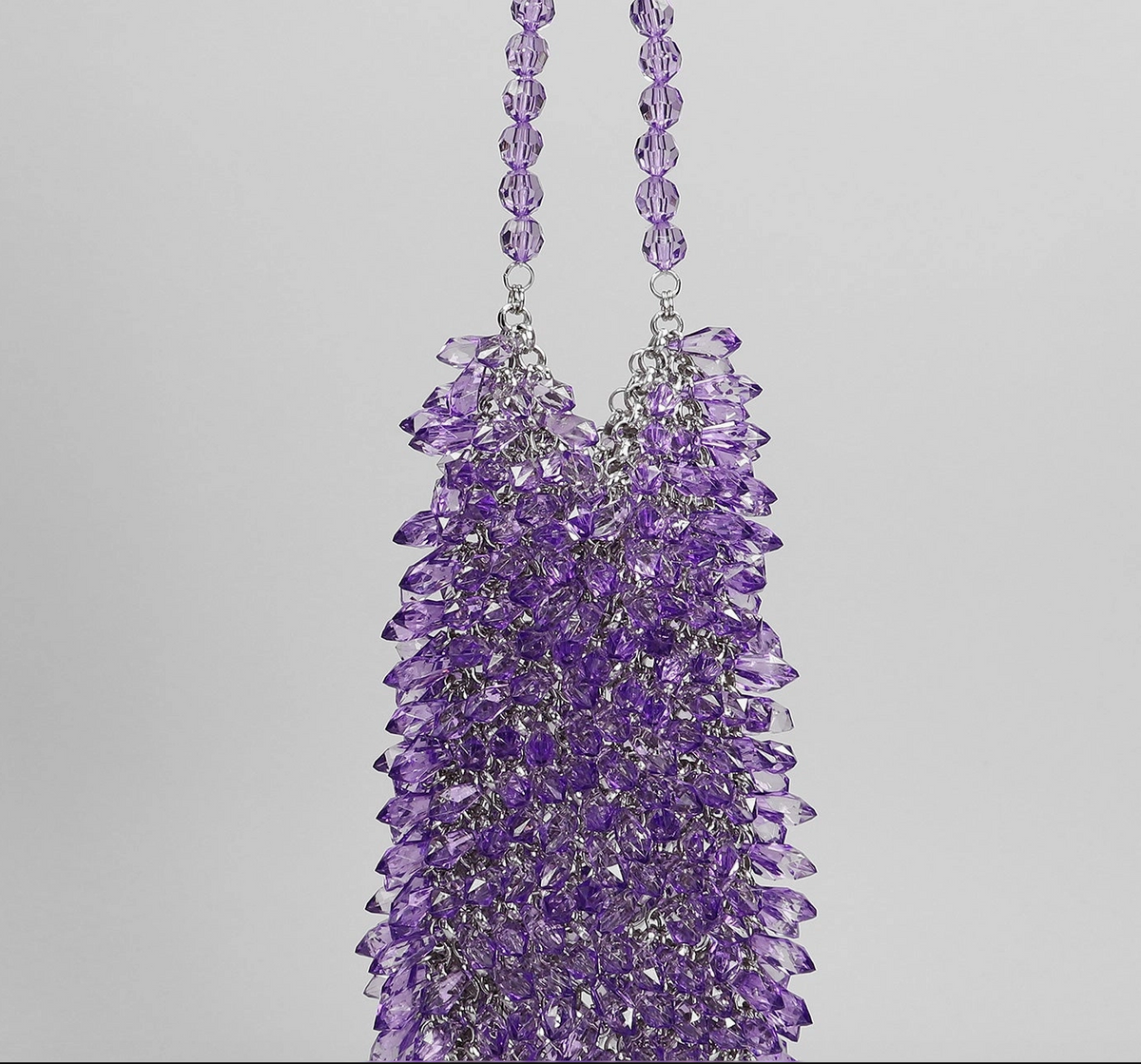 Infusion Archive The Prism Crystal Teardrop Amethyst Handbag Sparkling Shoulder Bag Close Up
